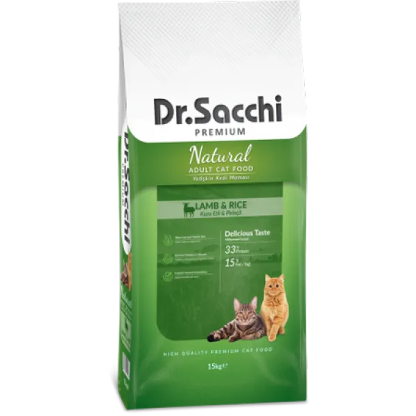Dr.Sacchi Premium Natural Lamb Rice Yetişkin 15 kg Kedi Maması