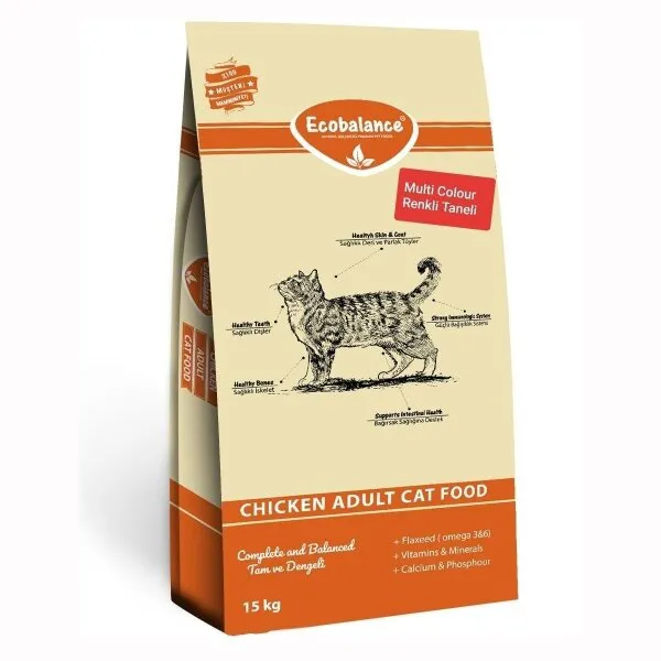 Ecobalance Multi Colour Renkli Taneli Yetişkin 15 kg Kedi Maması