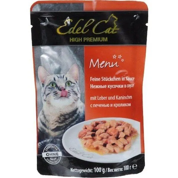 Edel Cat Pouch Tavşanlı Ciğerli 100 gr Kedi Maması