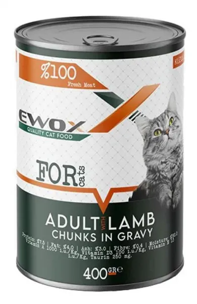 Ewox Kuzulu Parça Etli Yetişkin 400 gr Kedi Maması