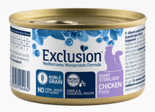 Exclusion Noble Grain Giant Kısırlaştırılmış Tavuk  300 gr Kedi Maması