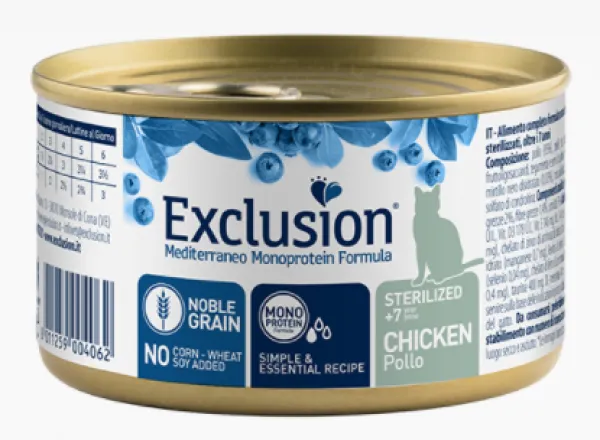 Exclusion Noble Grain Kısırlaştırılmış +7 Tavuk 300 gr Kedi Maması