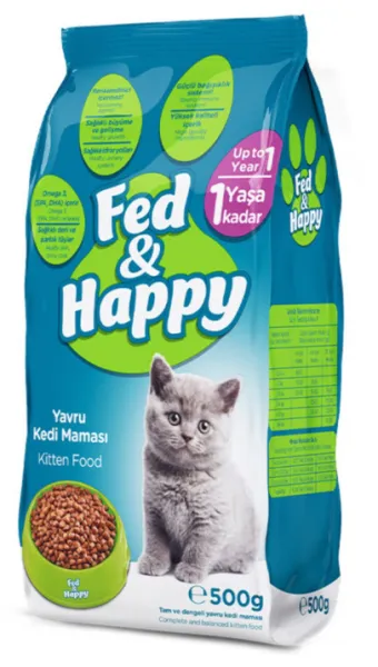 Fed&Happy Tavuk Etli Yavru 500 gr Kedi Maması