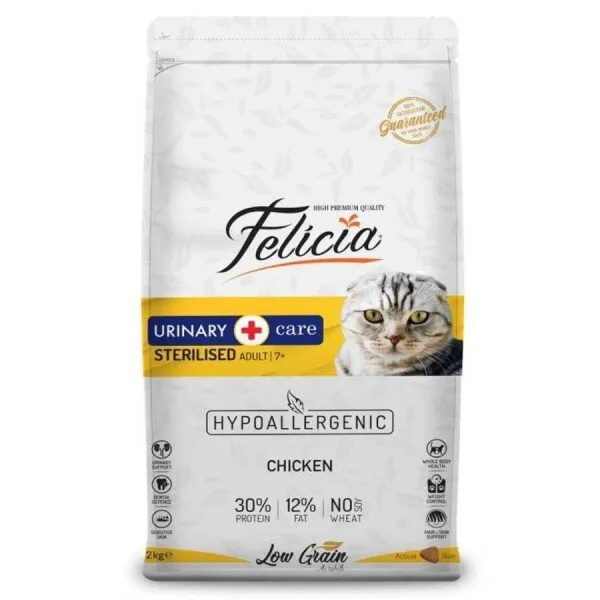 Felicia Düşük Tahıllı Tavuklu Kısır 12 kg Kedi Maması