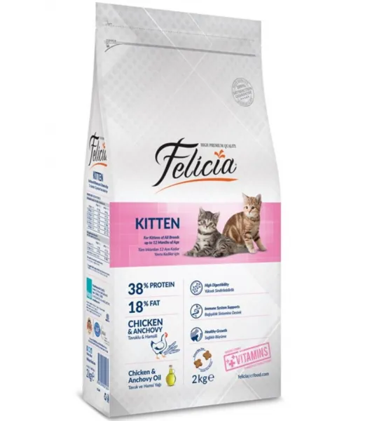 Felicia Kitten Tavuklu Hamsili 2 kg Kedi Maması