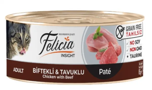 Felicia Tahılsız Biftekli Tavuklu Kıyılmış 85 gr Kedi Maması