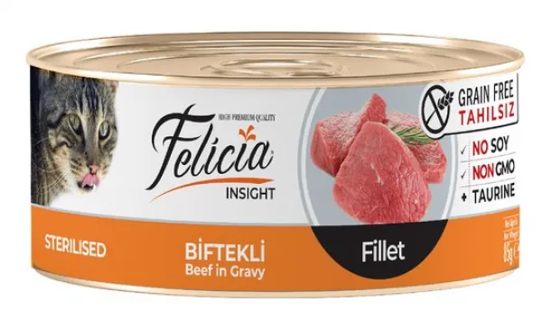 Felicia Tahılsız Ciğerli Tavuklu Kıyılmış 85 gr Kedi Maması