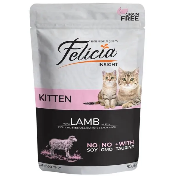 Felicia Tahılsız Kuzulu Yavru Pouch 85 gr Kedi Maması