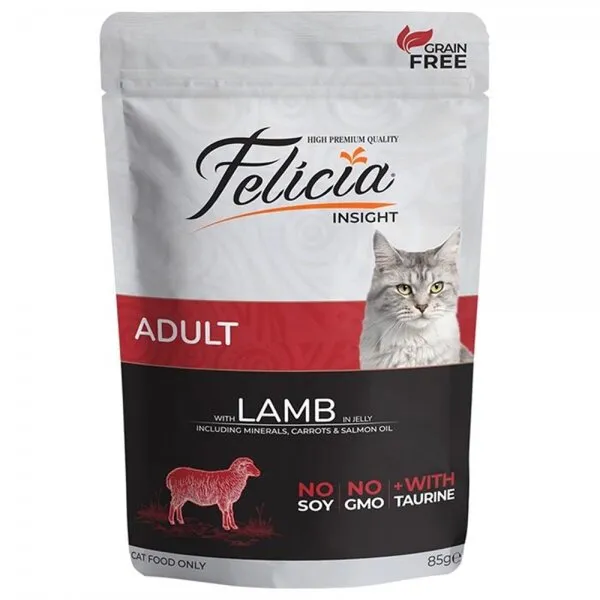 Felicia Tahılsız Kuzulu Yetişkin 85 gr Kedi Maması