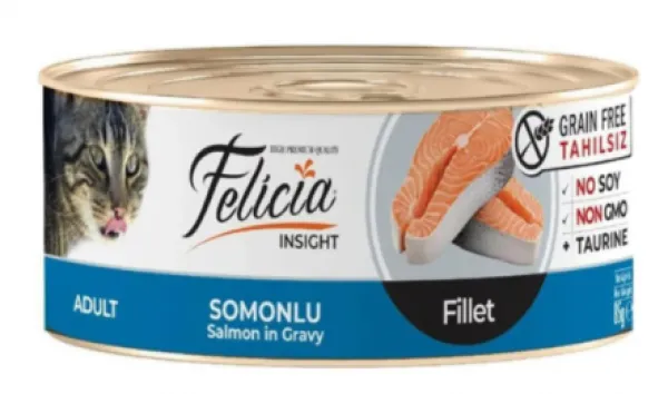 Felicia Tahılsız Somonlu Fileto Yetişkin 85 gr Kedi Maması