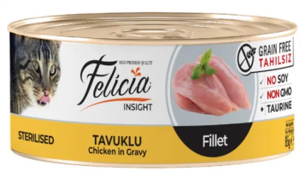 Felicia Tahılsız Sterilised Tavuklu Fileto 85 gr Kedi Maması