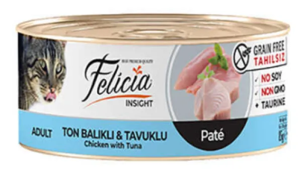Felicia Tahılsız Ton Balıklı Tavuklu Kıyılmış 85 gr Kedi Maması