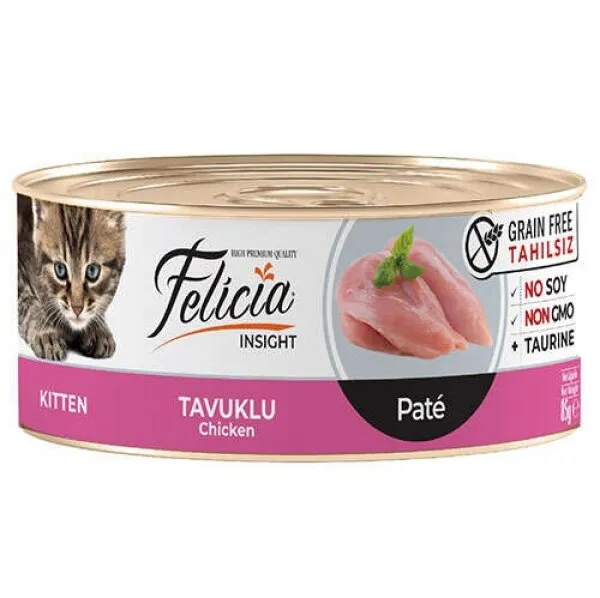 Felicia Tavuk Etli Pate Tahılsız Yavru 85 gr Kedi Maması