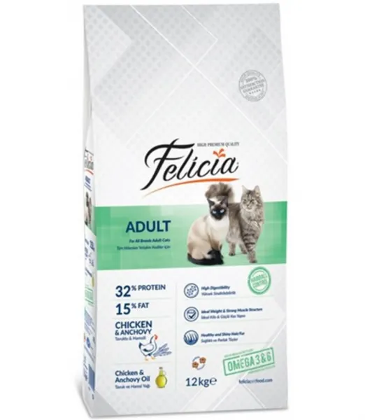 Felicia Tavuklu Hamsili Adult 12 kg Kedi Maması