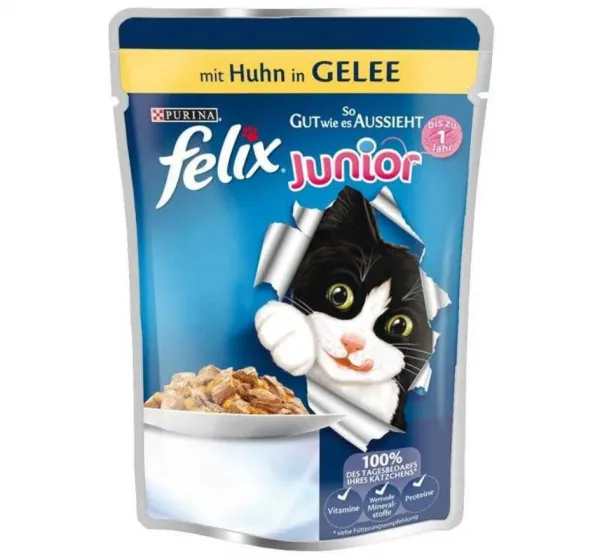 Felix Junior Pouch Tavuklu 100 gr Kedi Maması