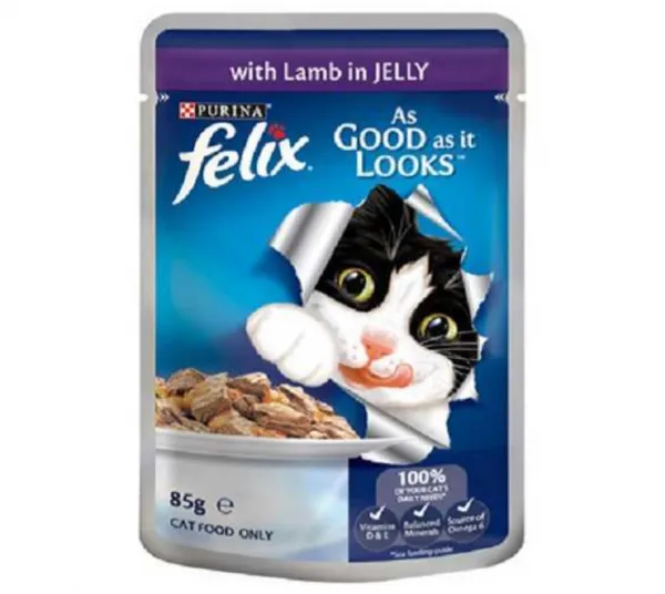 Felix Pouch Kuzu Etli 100 gr Kedi Maması