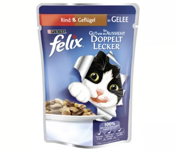 Felix Pouch Sığır Etli ve Tavuklu 100 gr Kedi Maması