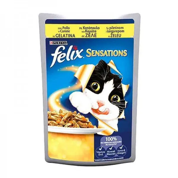 Felix Sensations Tavuklu ve Havuçlu 100 gr Kedi Maması