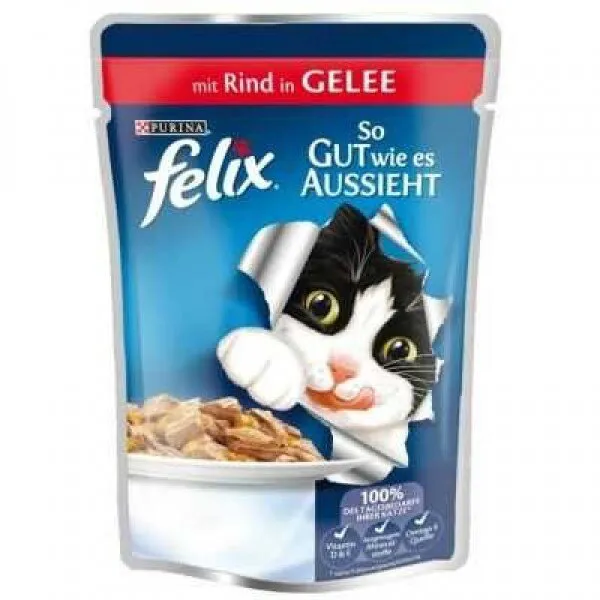 Felix Sığır Etli Yaş 100 gr Kedi Maması