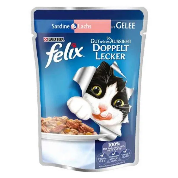 Felix Somonlu Ve Sardalyalı Yetişkin 100 gr Kedi Maması