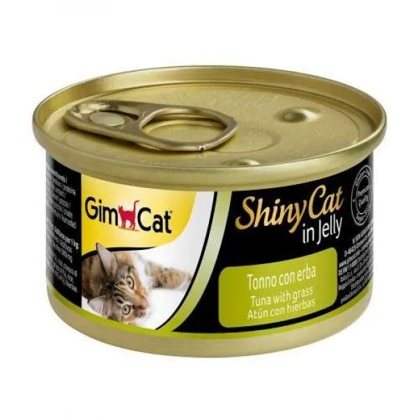 Gimcat Shinycat Ton Balıklı Çimenli Jöleli 70 gr Kedi Maması