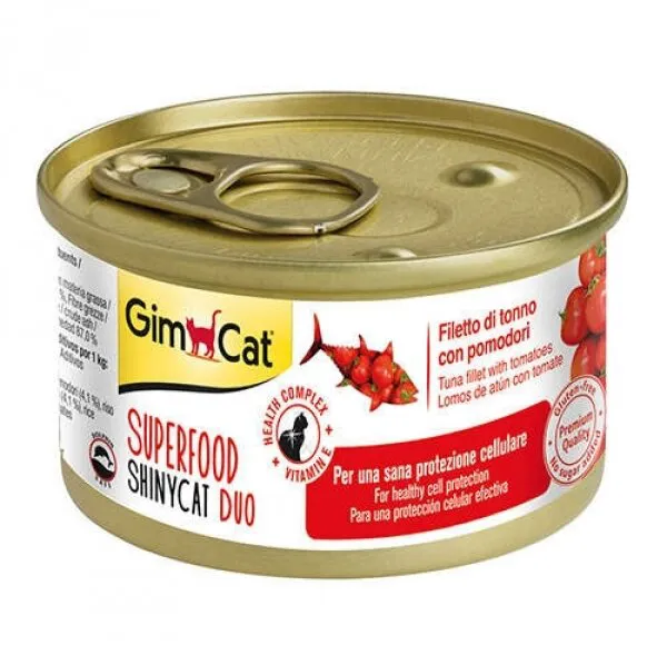Gimcat Superfood Shinycat Fileto Ton Balıklı ve Domates 70 gr Kedi Maması