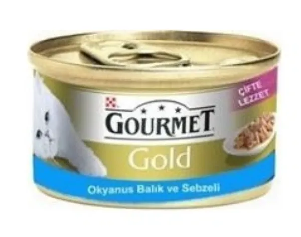 Gourmet Gold Balık Ispanaklı Yetişkin 80 gr Kedi Maması