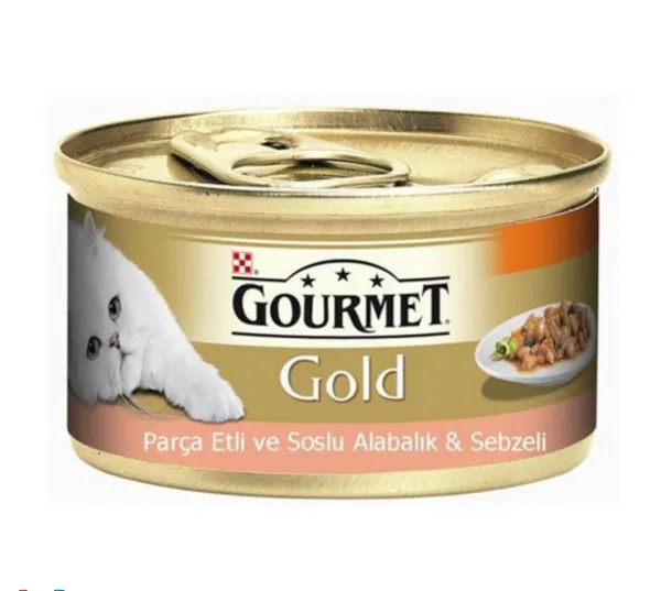 Gourmet Gold Parça Etli Soslu Alabalık ve Sebzeli 85 gr Kedi Maması