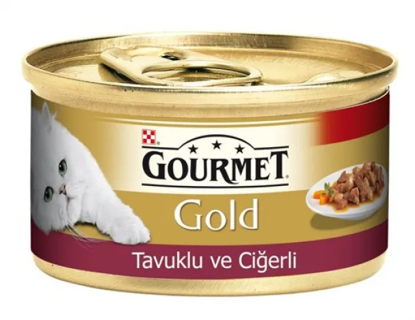Gourmet Gold Tavuk ve Ciğerli Yetişkin 85 gr Kedi Maması