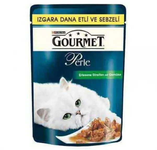 Gourmet Perle Izgara Dana Eti ve Sebzeli 85 gr Kedi Maması
