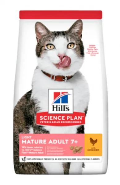 Hill's Science Plan Mature +7 Light Tavuk Etli Diyet Yaşlı 1.5 kg Kedi Maması