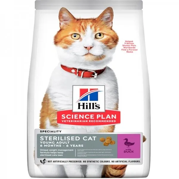 Hill's Sterilised Ördekli 10 kg Kedi Maması