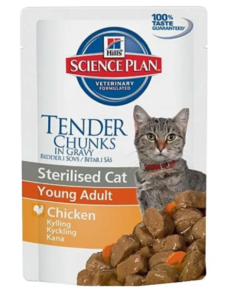 Hill's Tender Chunks Pouch Kısırlaştırılmış Yetişkin Tavuklu 85 gr Kedi Maması