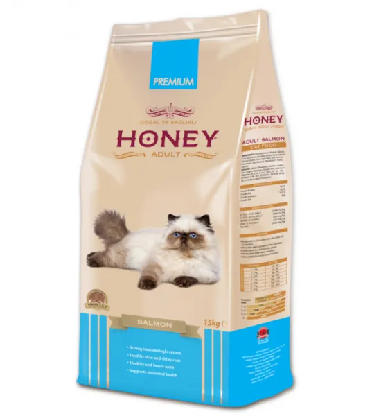 Honey Premium Adult Somonlu 15 kg 15000 gr Kedi Maması
