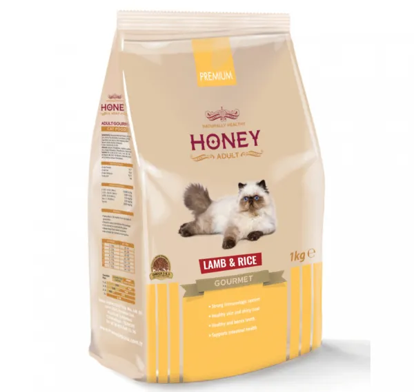 Honey Premium Gurme Adult Kuzu Etli ve Pirinçli 1 kg 1000 gr Kedi Maması