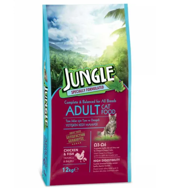 Jungle Adult Tavuklu ve Balıklı 12 kg Kedi Maması