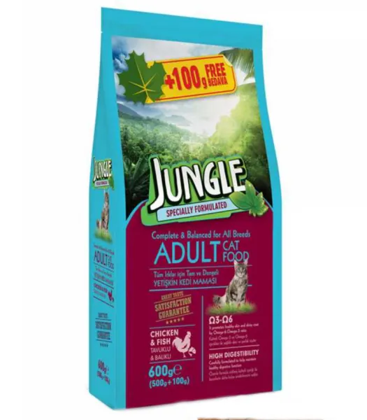 Jungle Adult Tavuklu ve Balıklı 600 gr Kedi Maması