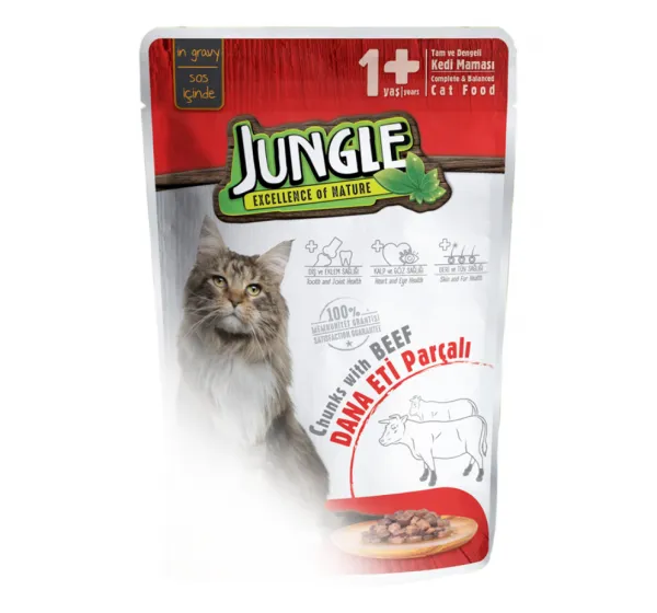 Jungle Pouch Dana Etli 100 gr Kedi Maması