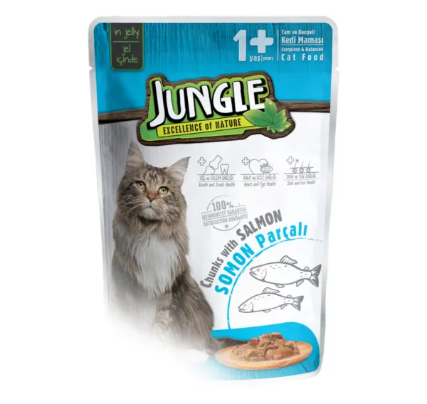 Jungle Pouch Somon Balıklı 100 gr Kedi Maması