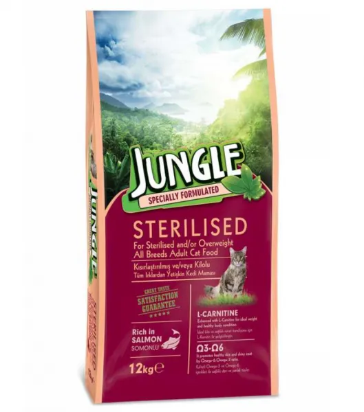 Jungle Sterilised Somonlu 12 kg Kedi Maması