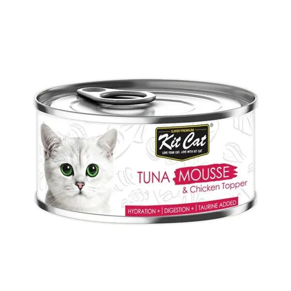 Kit Cat Tuna Mousse & Tavuk Parçacıklı 80 gr Kedi Maması