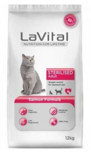 LaVital Sterilised Adult Somonlu 12 kg Kedi Maması
