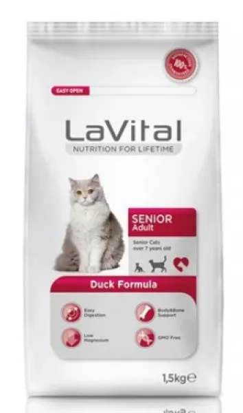 LaVital Adult Senior Ördekli 1.5 kg Kedi Maması