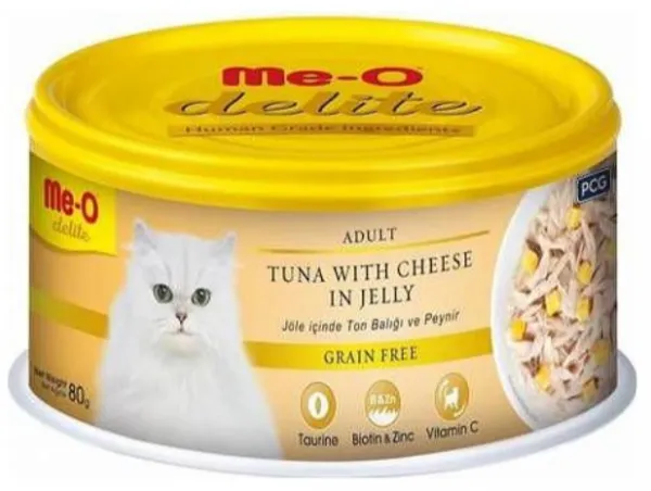 Me-O Delite Ton Balık ve Peynirli Tahılsız 80 Gr Kedi Maması