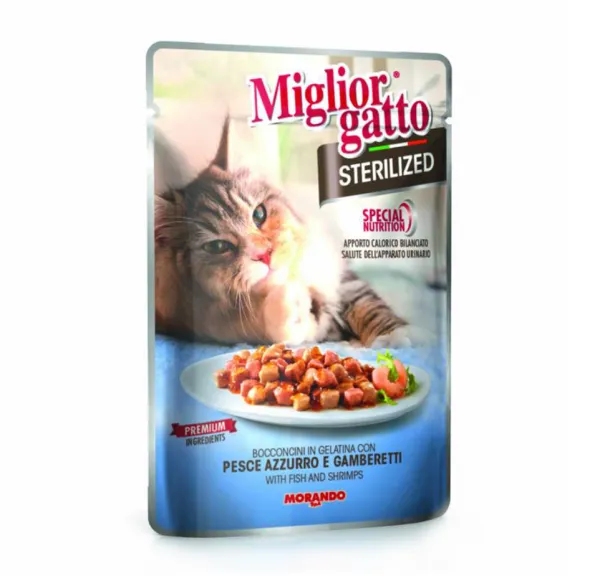Miglior Gatto Sterilized Balık ve Karidesli 85 gr Kedi Maması