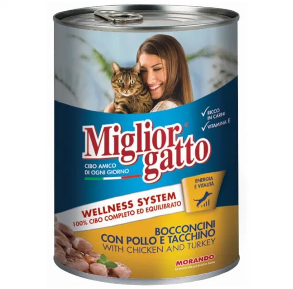 Miglior Gatto Tavuklu ve Hindili 405 gr Kedi Maması