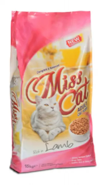 Miss Cat Kuzu Etli ve Pirinçli Yetişkin 15 kg Kedi Maması