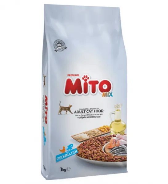 Mito Mix Adult Tavuklu ve Balıklı 1 kg Kedi Maması