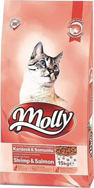 Molly Karidesli & Somonlu Adult 15 kg Kedi Maması