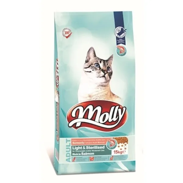 Molly Light & Sterilised Somonlu 15 kg Kedi Maması